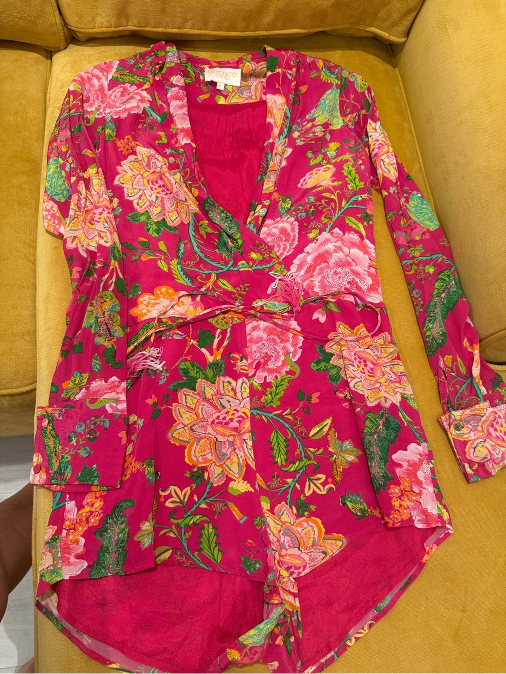 Rococo Sand Fuchsia Floral Wrap Tunic